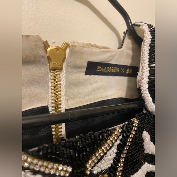 Balmain H&M Rhinestone Beaded Embellished Dress US 8 RARE New Years Party - Picture 11 of 16